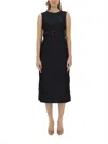 S Max Mara Cotton-blend Denim Shift Dress In Blue