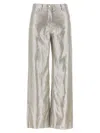 's Max Mara Malika Metallic Linen Wide-leg Pants In Silver