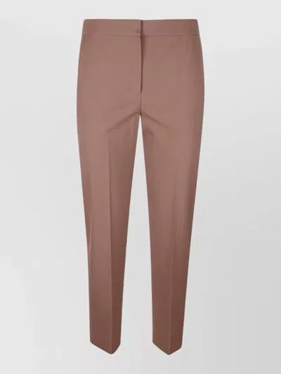 S Max Mara Malika Trousers Pleated Front Side Pockets In Burgundy