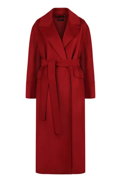 's Max Mara Malika Virgin Wool Long Coat In Red