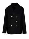 S Max Mara Double-breasted Virgin Wool Jacket In Black