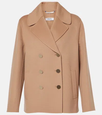 S Max Mara Margot Double-breasted Wool Blazer In Beige