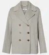 S Max Mara Margot Double-breasted Wool Blazer In Silver