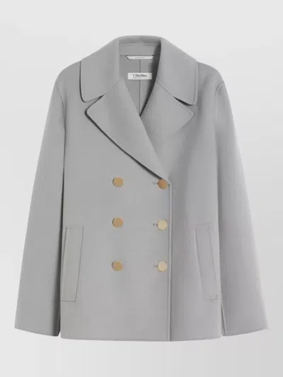S Max Mara Margot Jacket Long Sleeves Notched Lapels Pockets In Gray