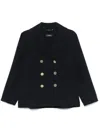 S Max Mara Double-breasted Virgin Wool Jacket In Blue