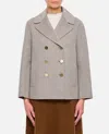 's Max Mara Margot Peacot With Gold Botton In Silver Melange