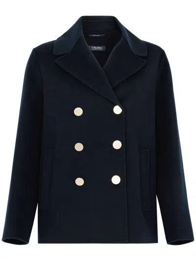 's Max Mara Margot Short Double-breasted Coat In Blue