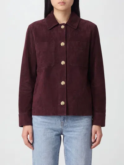 S Max Mara Suede Blouson Jacket In Burgundy