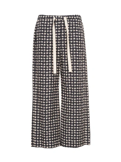 's Max Mara All-over Printed Drawstring Trousers In Marine Blue