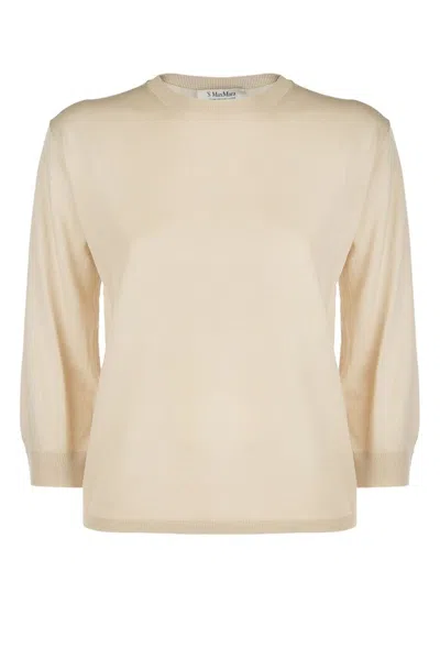 S Max Mara Womens  Amici Round-neck Wool Jumper In Beige