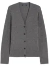 's Max Mara Apollo Wool Cardigan With Elbow Patches In Gray