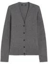 's Max Mara Apollo Wool Cardigan With Elbow Patches In Gray