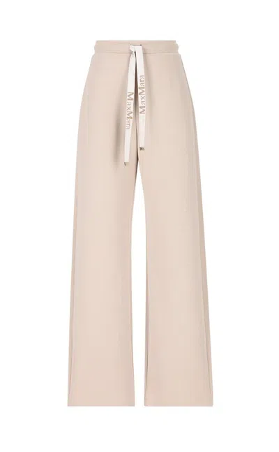's Max Mara Bali Drawstring Wide Leg Trousers In Beige