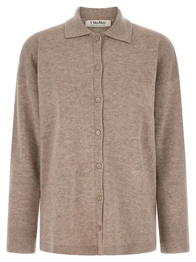 S Max Mara ' Beige Wool Women's Cardigan