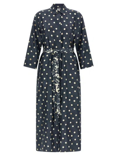 S Max Mara ' Blue Silk Midi Women's Dress