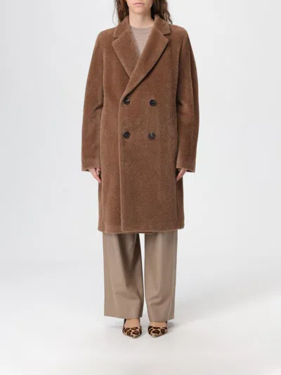 S Max Mara Double-breasted Wool Coat In Brown