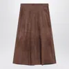 S Max Mara ' Brown Skirt In Suede In Brown