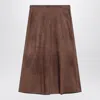 S Max Mara ' Brown Skirt In Suede In Brown