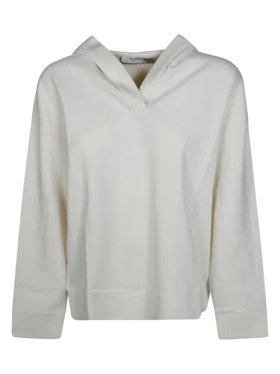 S Max Mara ' Buona Hooded Sweatshirt With Mini Logo In Beige