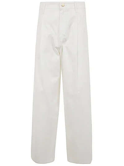 's Max Mara Button Detailed Straight Leg Pants In White