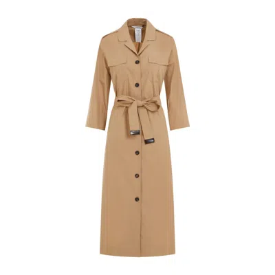 's Max Mara Buttoned Belted Dress In Beige