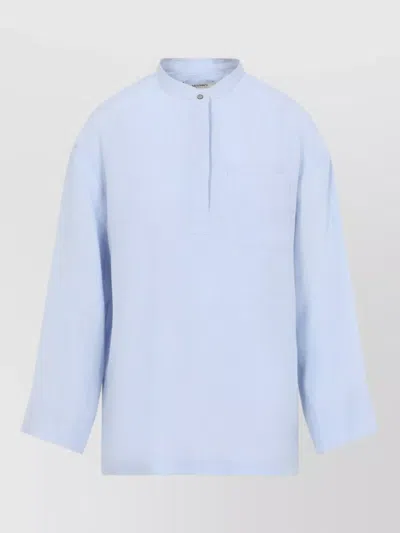 S Max Mara Max Mara Cantico Linen Korean Shirt In Blue