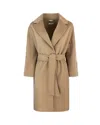 S Max Mara Esturia Midi Coat In Camel Wool In Brown