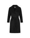 S Max Mara Arona Black Coat In Black