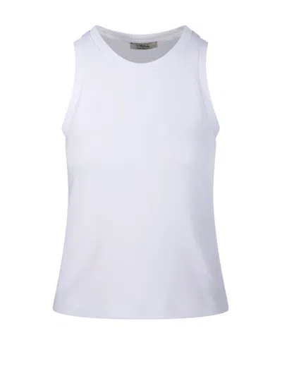 S Max Mara High-neck Sleeveless Top In White