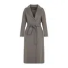 's Max Mara Virgin Wool Belted Coat With Notched Lapels In Gray
