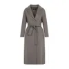 's Max Mara Virgin Wool Belted Coat With Notched Lapels In Gray