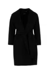 S Max Mara Wool Coat Messi Waist Sleeves In Black