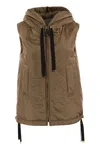 S Max Mara Greengo Sleeveless In Drip Proof Technical Fabric In Brown