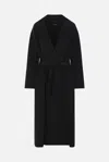 's Max Mara Long Wool Coat With Belted Waist In Black