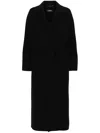 's Max Mara Long Wool Coat With Belted Waist In Black