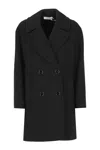 's Max Mara Virgin Wool Double-breasted Coat In Black