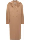 's Max Mara Double-breasted Virgin Wool Coat In Brown