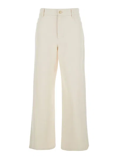 S Max Mara ' Cotton Denim Jeans In White
