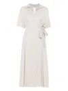 S Max Mara Cotton Midi Dress In Beige