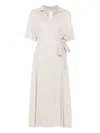 S Max Mara Cotton Midi Dress In Beige