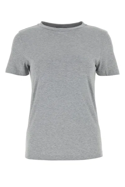 S Max Mara Cotton Crew Neck T-shirt Angri In Grey