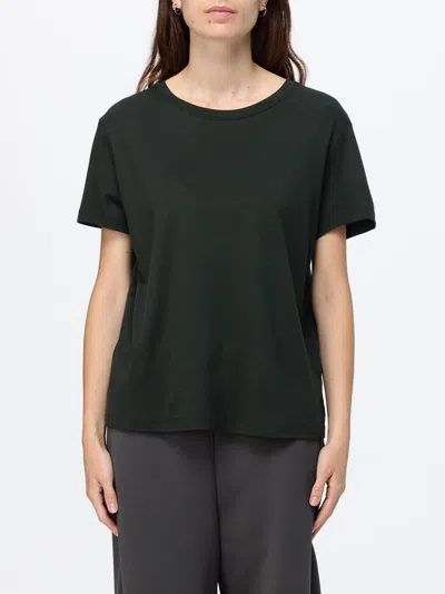 's Max Mara Crewneck T-shirt In Cotton Blend With Dropped Shoulders In Green