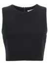 S Max Mara Short Sleeveless Round Neck Top 'dazzy' In Black