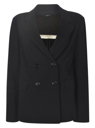 's Max Mara Double-breasted Fitted Blazer In Black
