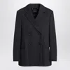 's Max Mara Double-breasted Jacket In Midnight Crêpe In Black
