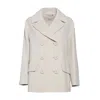 S Max Mara Efebo Double Breast Wool Short Coat In Beige