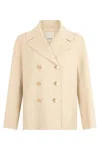 S Max Mara Double Breasted Wool Jacket Structured Cut In Neutral
