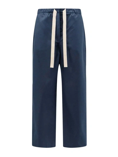 's Max Mara Drawstring Straight Leg Trousers S Max Mara In Blue