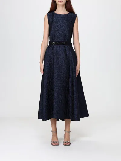 S Max Mara Women's Midnight Sax Sleeveless Jacquard Midi Dress In Blue