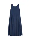 S Max Mara Pleated Dress Long Round Neckline